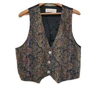 Womens 90s Vintage‎ Vest Tapestry Woven Size Large